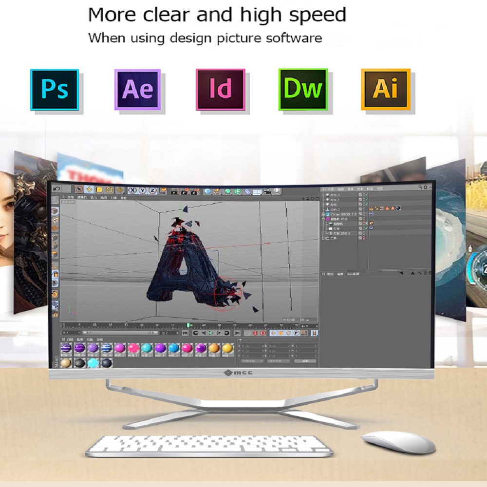 Bộ PC All In One MCC 3482C4 CPU i5 3470/ Ram8G/ SSD240G/ Wifi/ IPS 24 inch curved ( Hàng chính hãng )