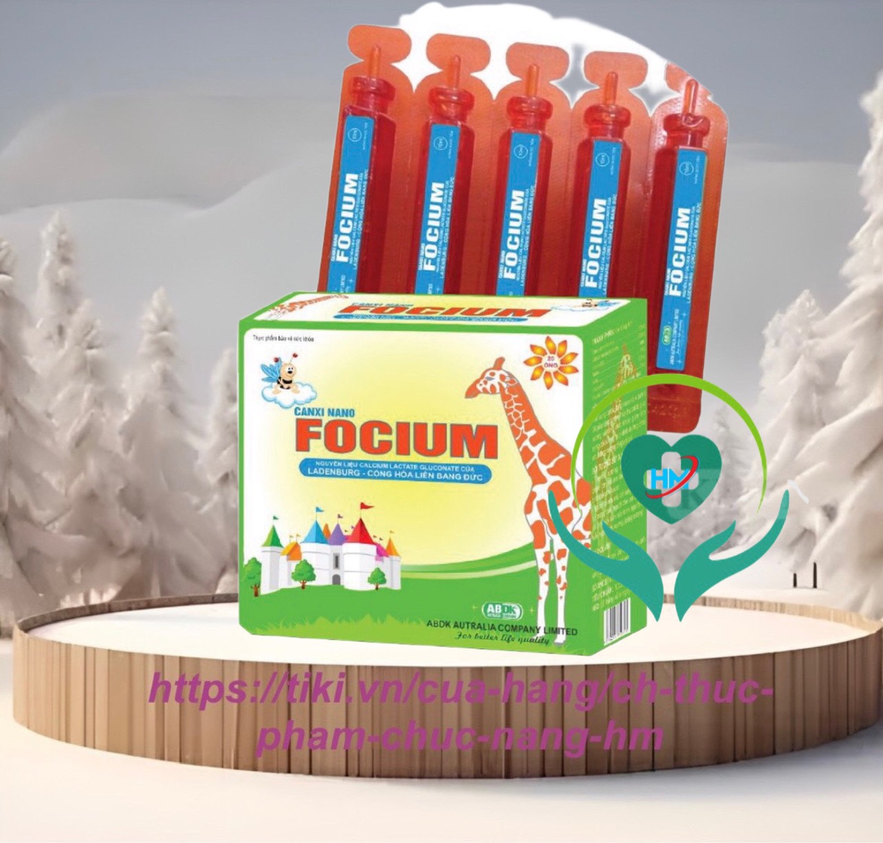 Siro CANXI NANO FOCIUM Hộp 20 ống - Bổ sung canxi giúp trẻ cao lớn, Lisse