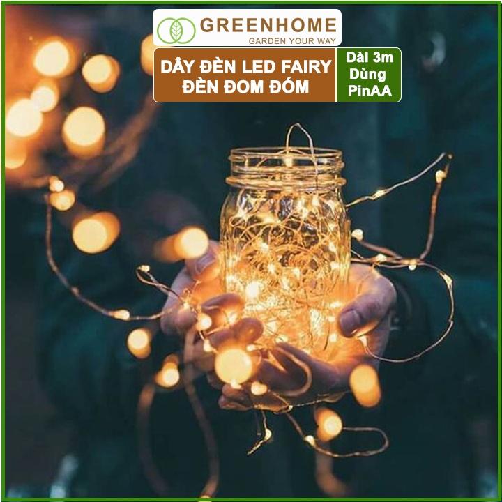 Bộ 2 Dây đèn Led đom đóm Fairy Lights 3 mét (30 bóng) dùng pin AA - tiện lợi, chịu nước, không hao điện