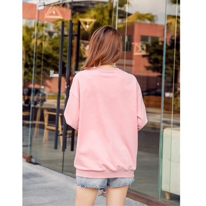Áo Thun Nữ Sweater Vây Cá Tay Dài Hồng In Trái Dâu - J.A Shop