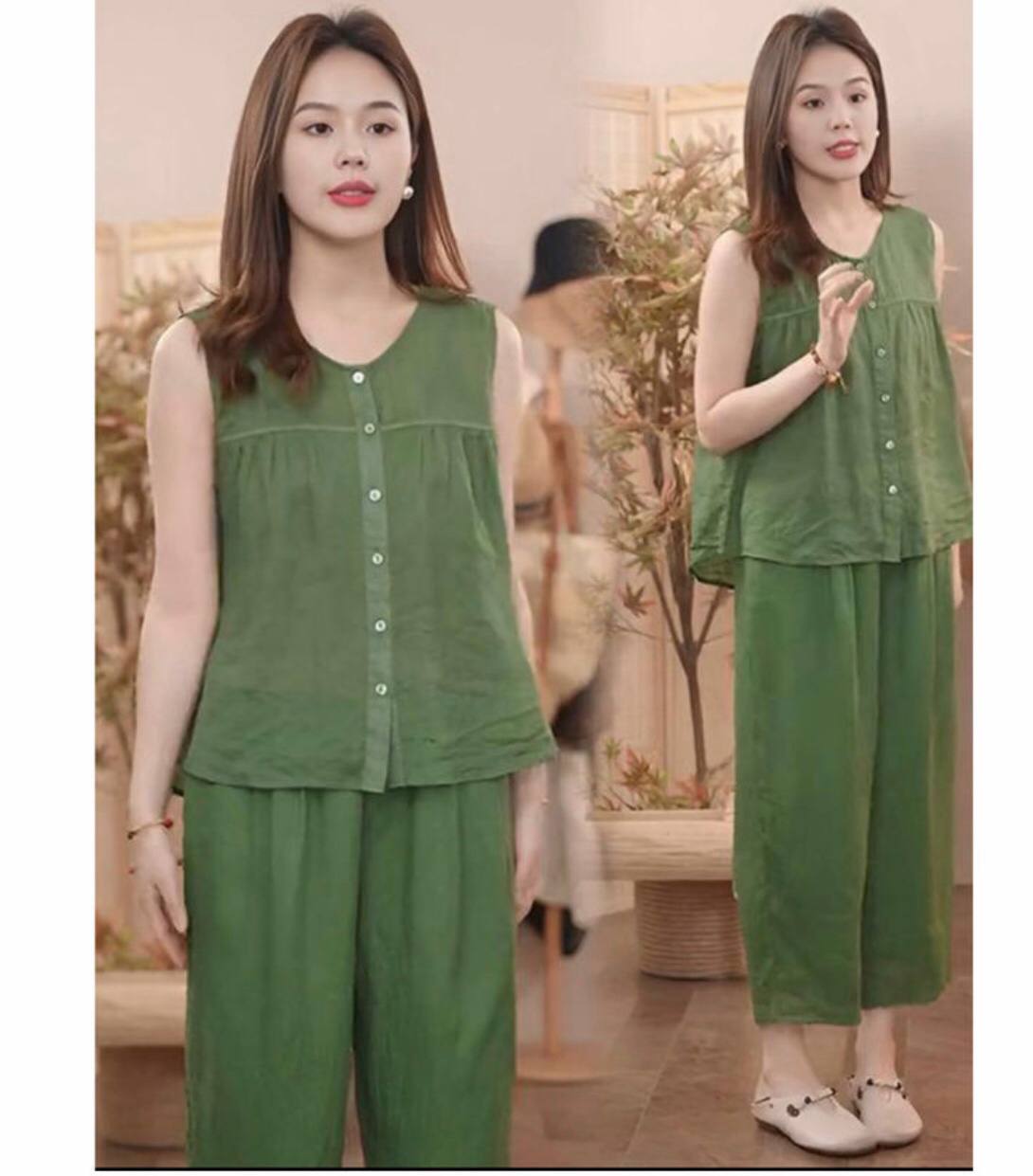 Đồ bộ nữ big size, chất liệu vải mát, form rộng thoải mái, quần áo trung niên sang, quý phái NeSa Shop