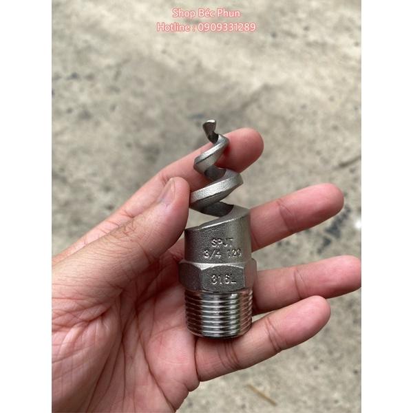 Béc phun xoắn ốc bằng đồng, inox 316 phi 21 27 34