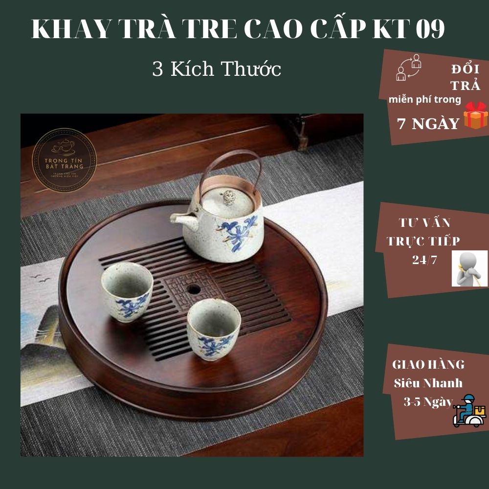 Khay Trà Tre Cao Cấp Tròn KT 09