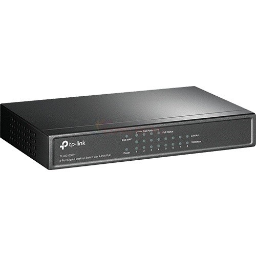 Switch TP-Link 4-Port PoE with 8-Port Gigabit Desktop TL-SG1008P - Hàng chính hãng