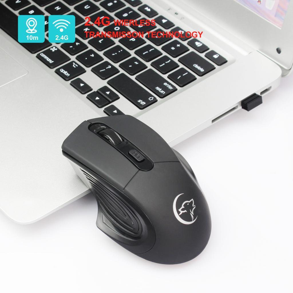 Wireless Optical Gaming Mouse Mice USB Receiver for PC Laptop Black