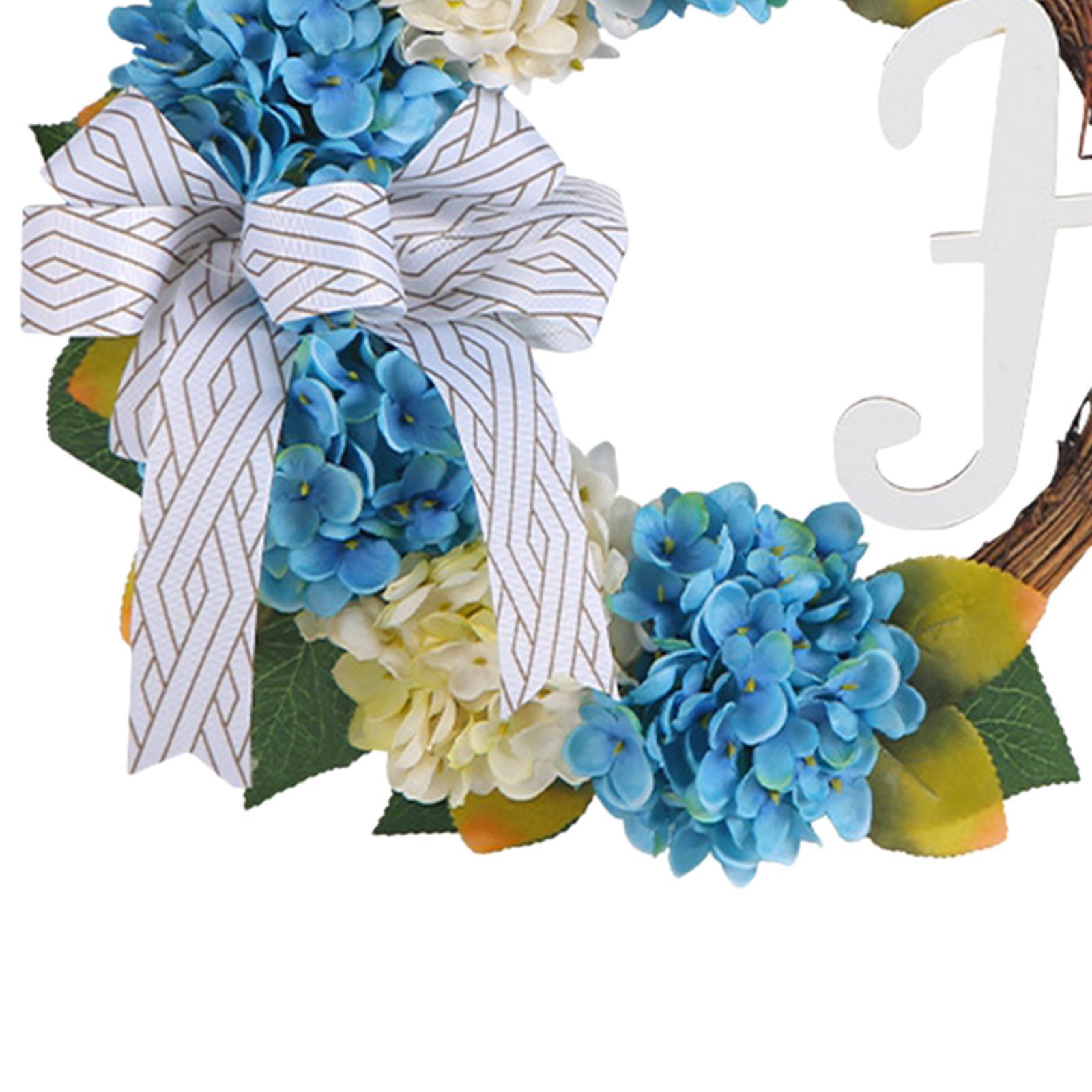 Hydrangea Wreaths Front Door Greenery Flower Garland Indoor Outdoor with Bow Artificial Flowers Wreath Cottage Wreath for Celebration Easter
