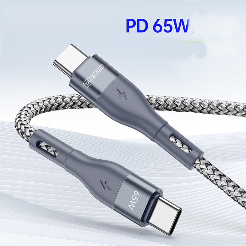 Cáp Sạc Nhanh 65W Type C to Type C, Bọc Dù Duzzona A2 USB C To USB C Cable Compatible with PD 65W_ Hàng Chính Hãng