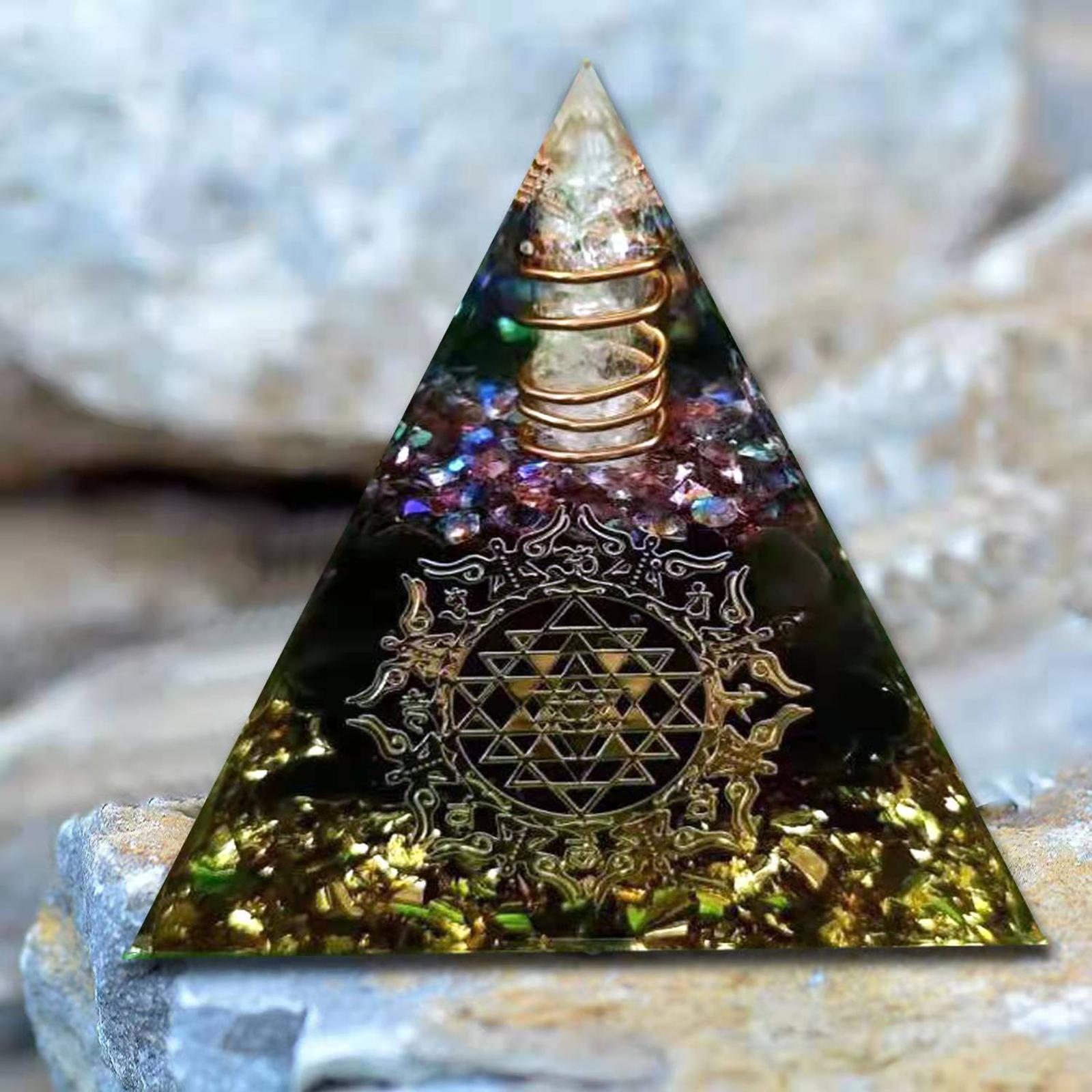 6x6 chakras Orgone Pyramid Energy Reiki crystal Heal Amethyst Pyramid