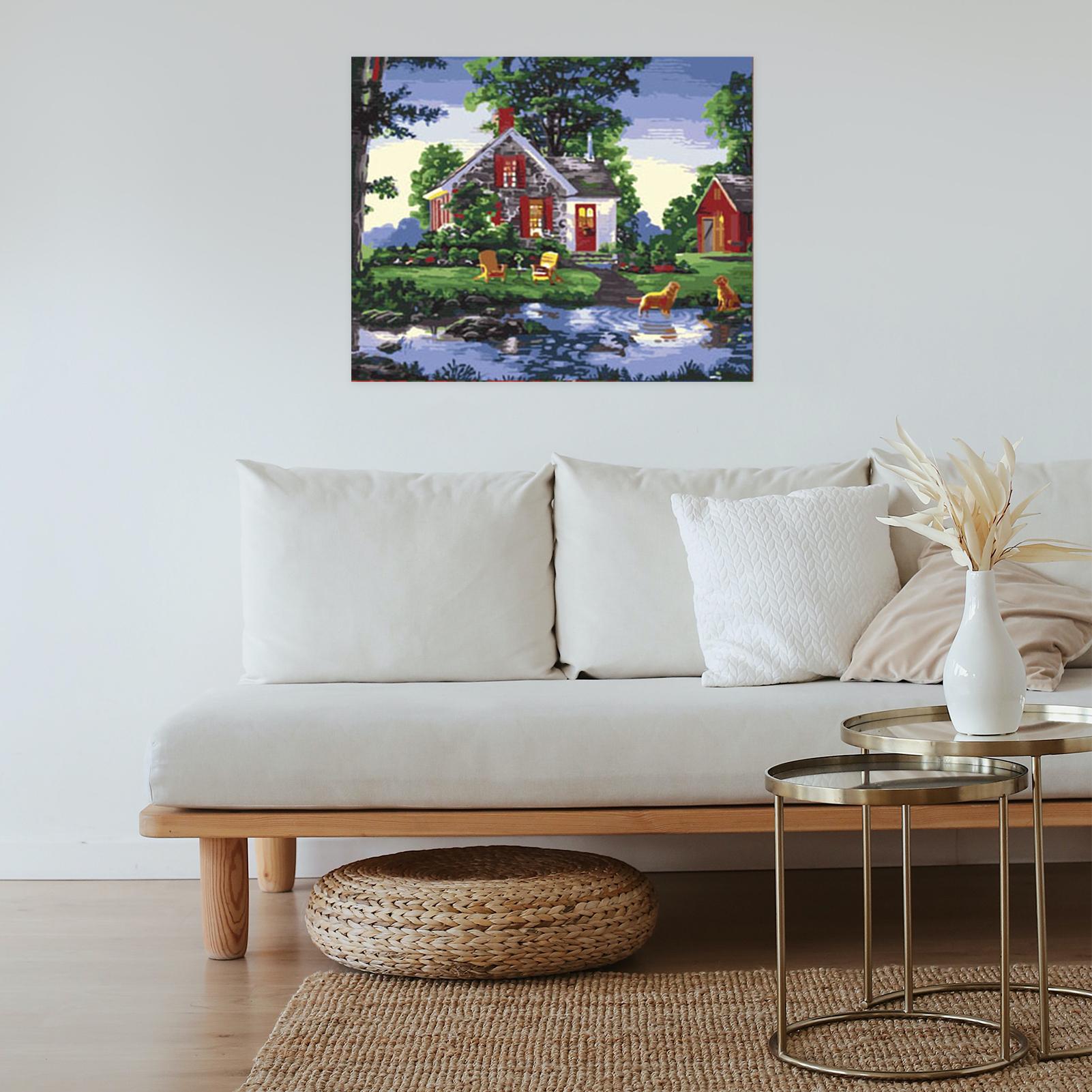 Tranh sơn dầu tự làm theo số kích thước 16 x 20 inch trên vải Canvas