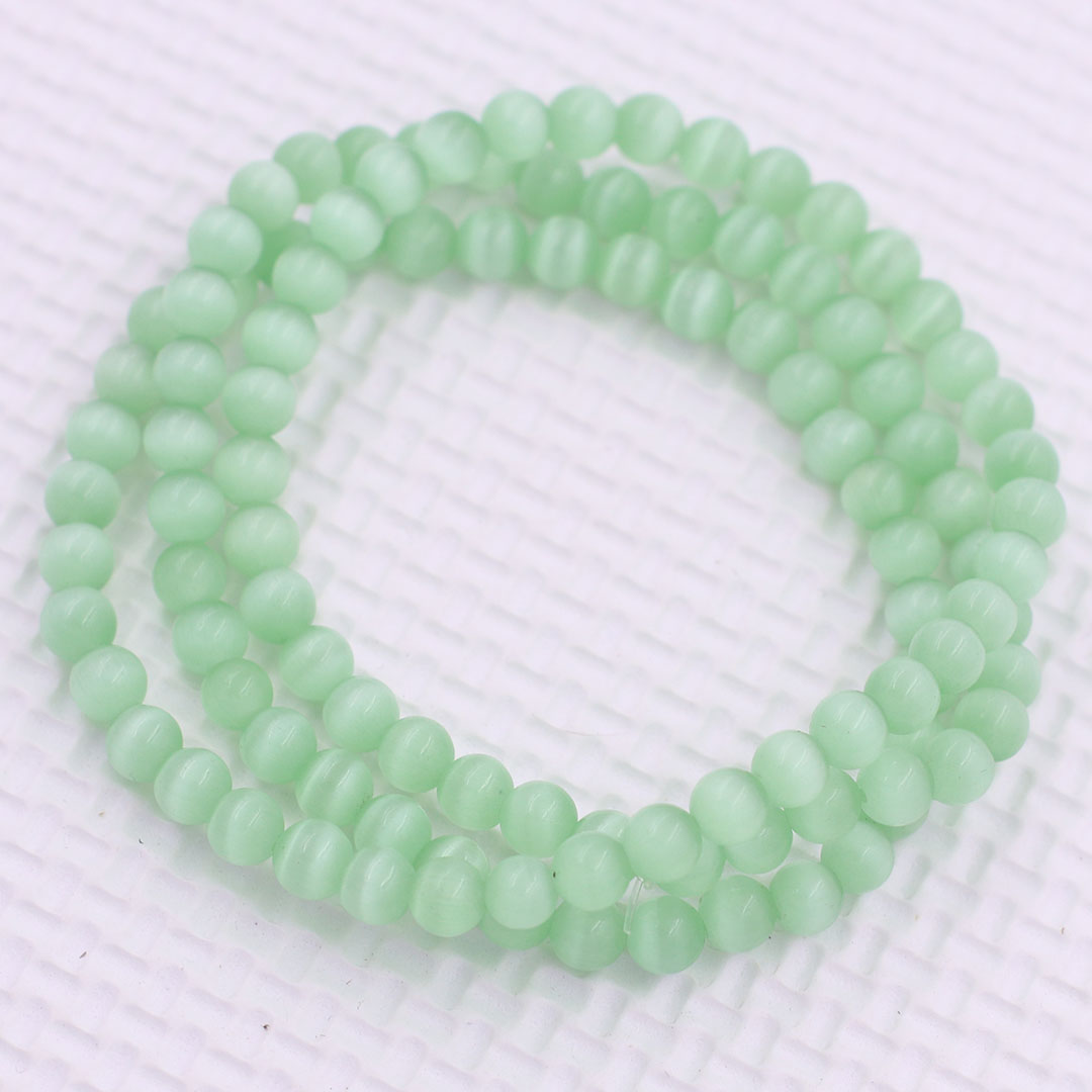 Vòng chuỗi Đá Mắt mèo Xanh lá 108 hạt 6mm, 8mm - Chuỗi tay Phong thủy - Tràng chuỗi hợp mệnh Hỏa, Mộc