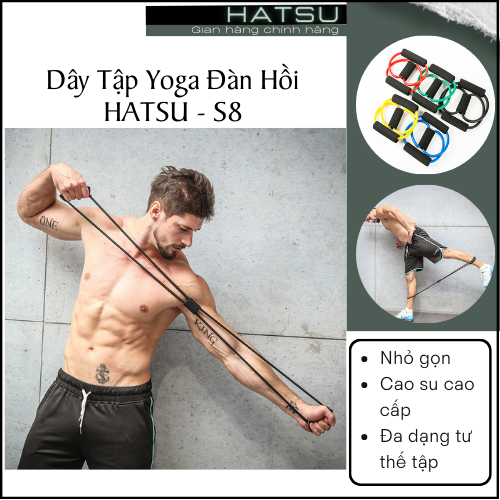 Dây cao su kéo kháng lực NBR số 8 cao cấp - Tập giảm mỡ tay, Eo thon, mông nở - tập Gym tại nhà - Figure 8 Resistance Band Home Workout