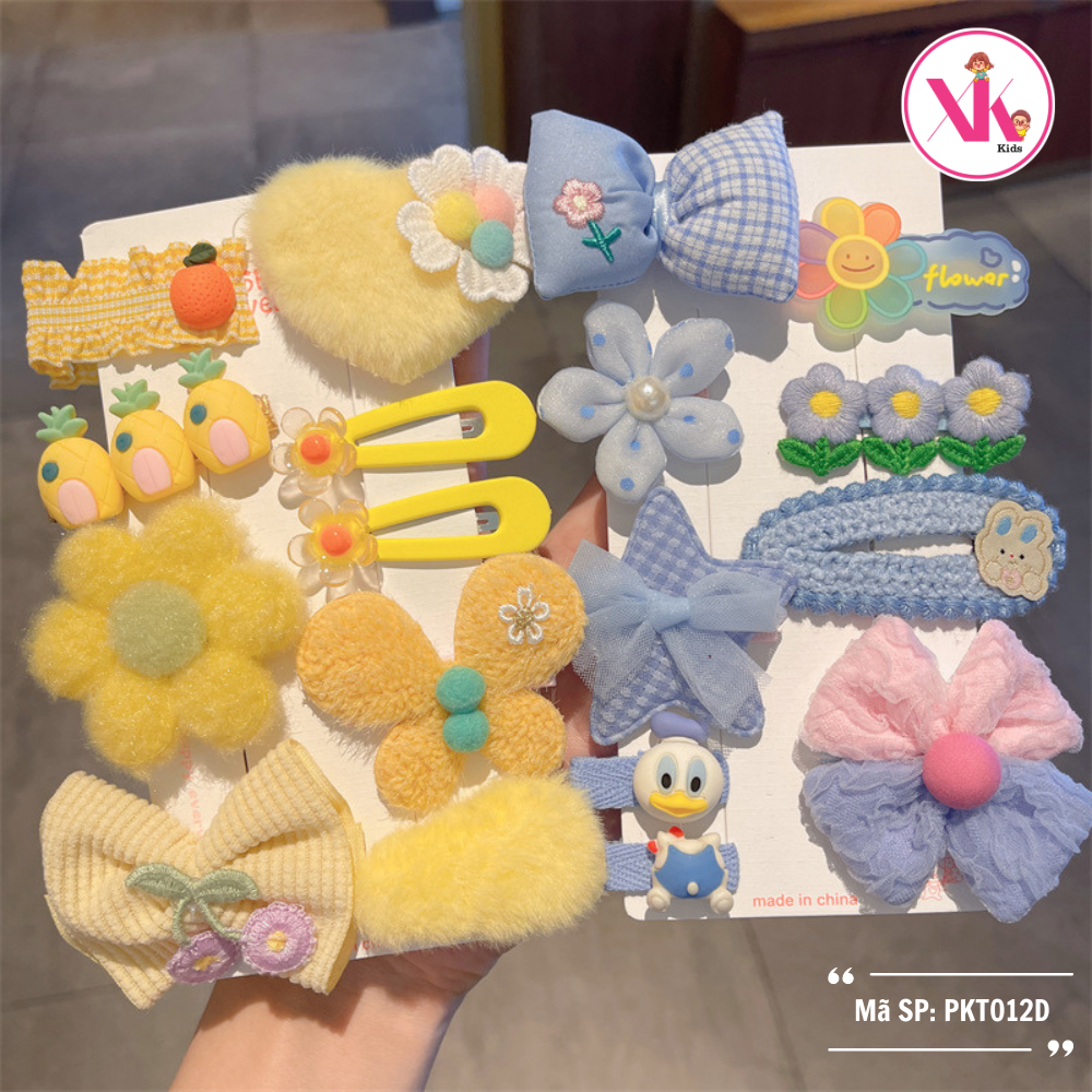 Set nhiều kẹp tóc bé gái ngộ nghĩnh nhiều màu MIXI KIDS PKT012D