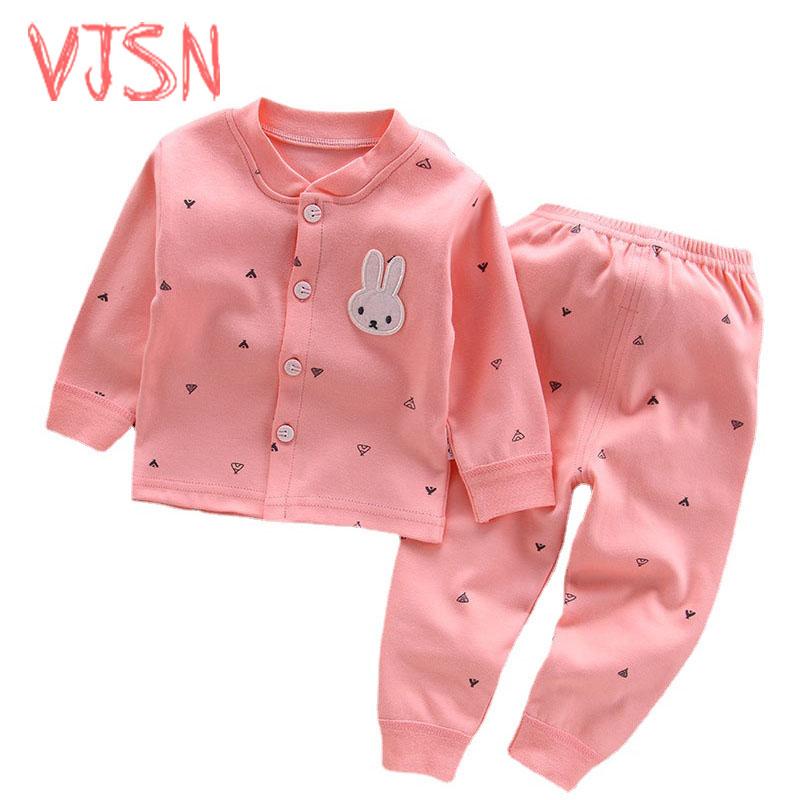0-24M Cho Bé Bộ Cotton Quần Áo Trẻ Em Ngủ Phù Hợp Với Trẻ Sơ Sinh Bé Gái Bé Trai Bộ Đồ Ngủ Quần Tay Dài Dễ Thương gấu Thỏ Điện Đơn