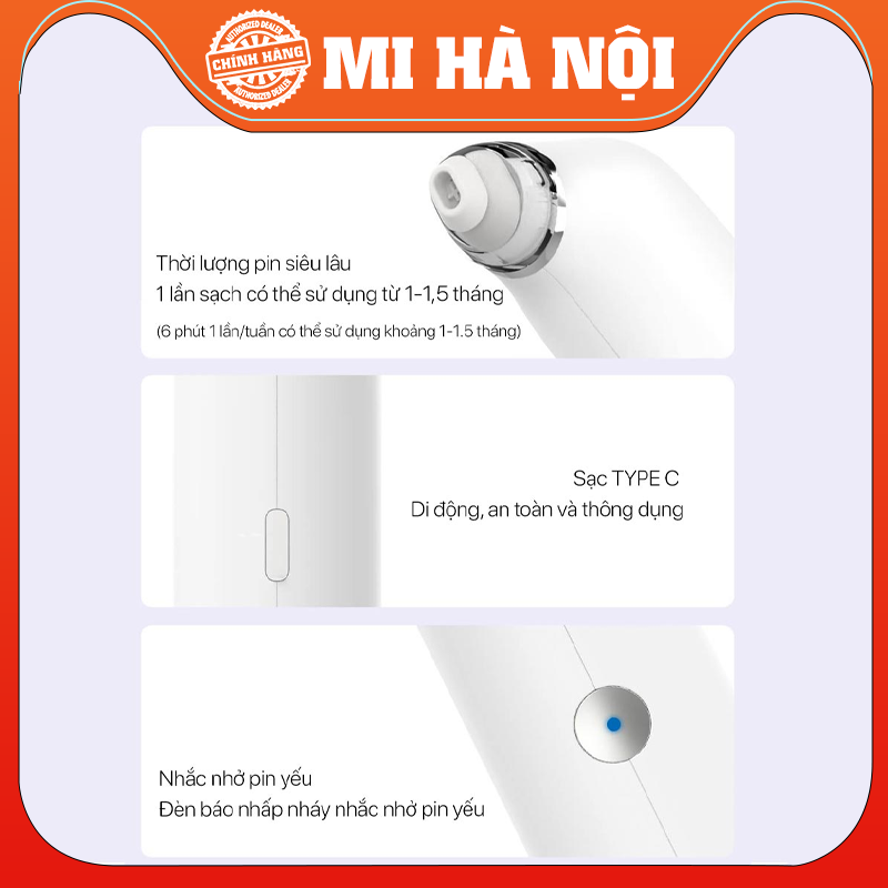 Máy hút mụn Xiaomi DOCO đa năng thế hệ mới – Hút sạch sâu - Hàng chính hãng