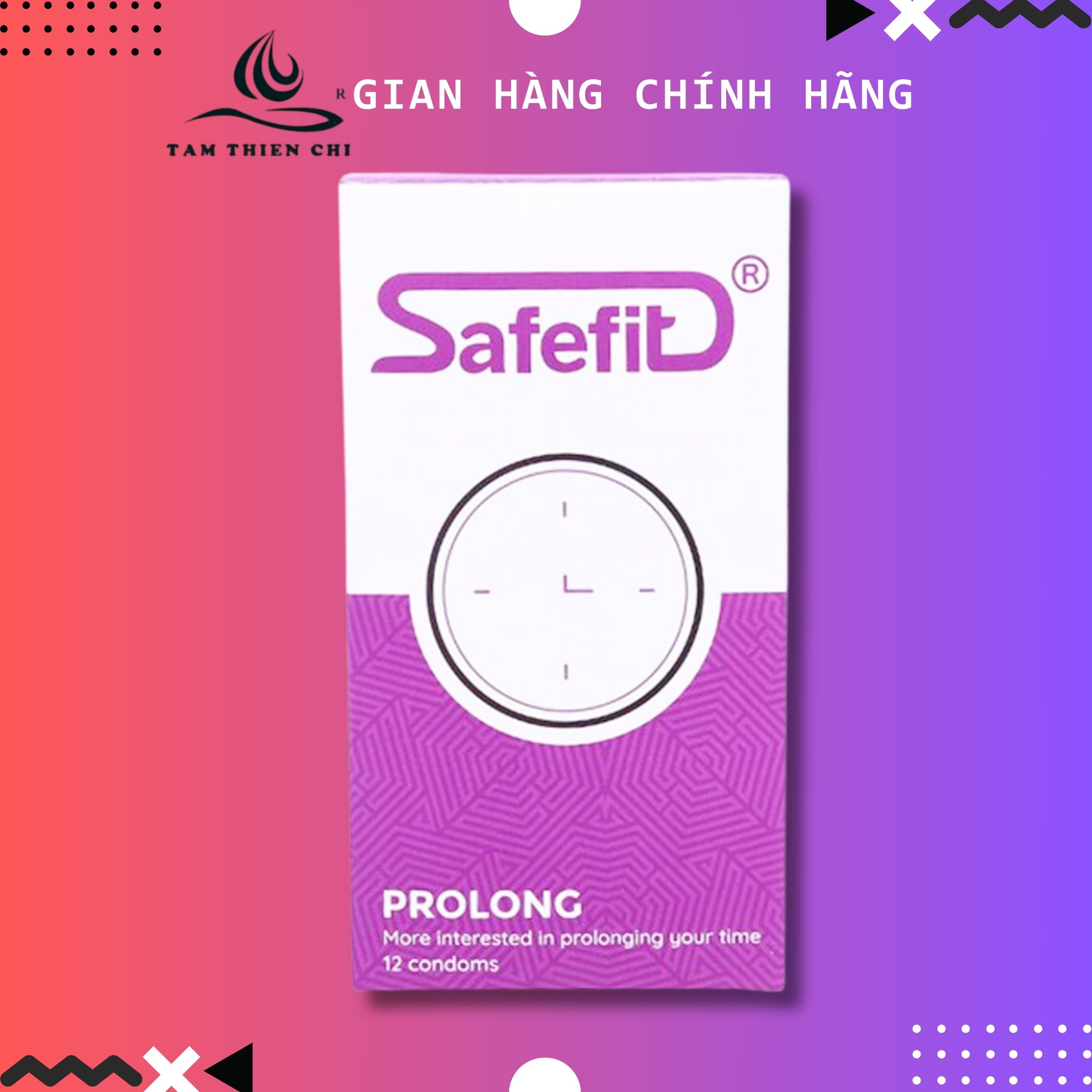 Bao cao su Safefit Prolong kéo dài thời gian hộp 12 cái