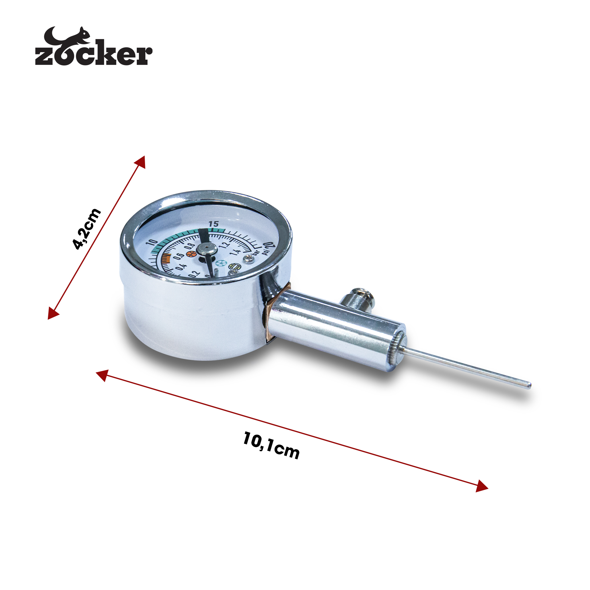 Đồng Hồ Đo Áp Suất Bóng - Chính Hãng Zocker