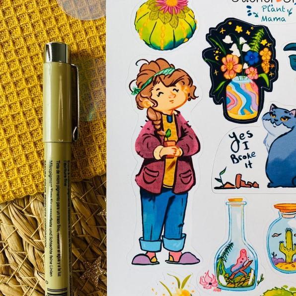 Sticker sheet plant mama - chuyên dán, trang trí sổ nhật kí, sổ tay | Bullet journal sticker - unim053