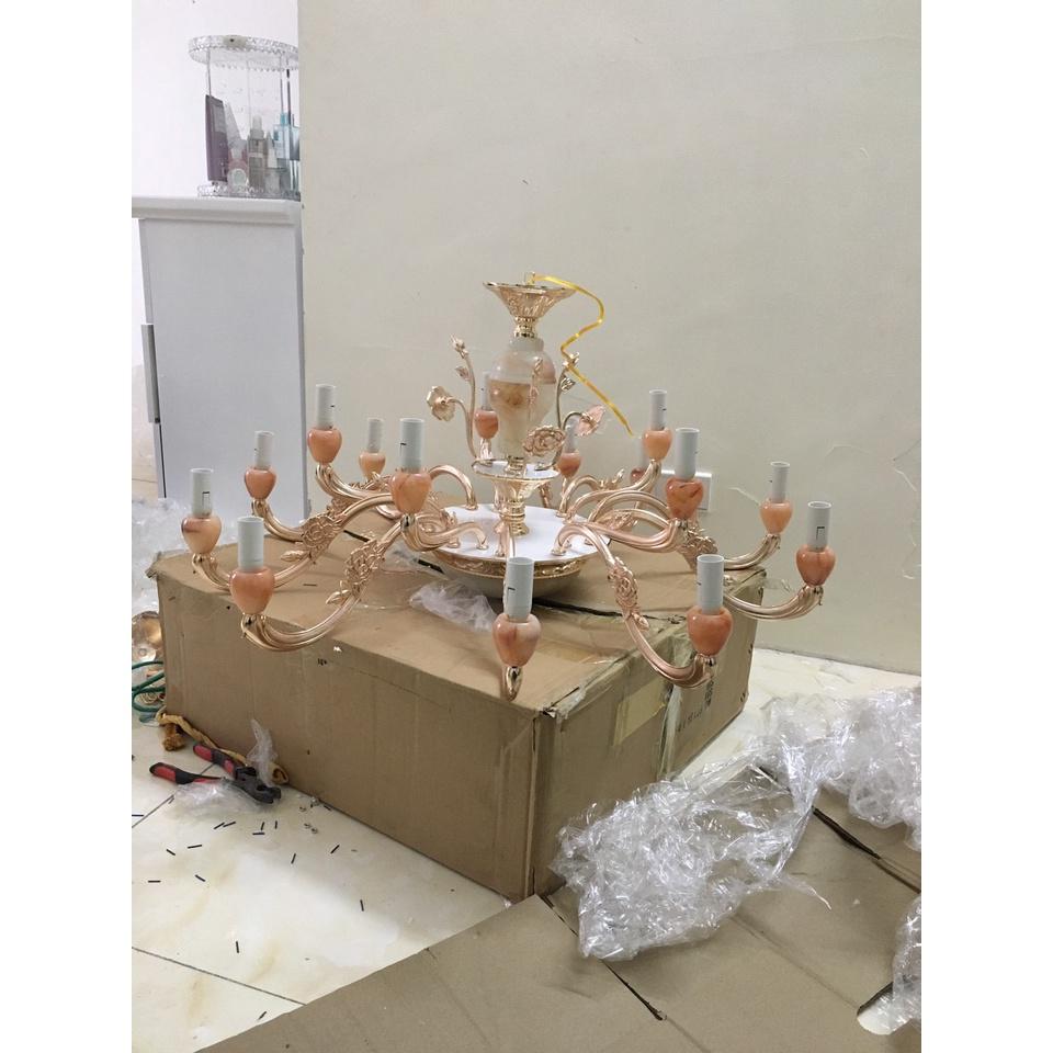 Đèn Chùm Thả Trần Chất Liệu Đá Thủy Tinh Đúc Trang Trí Biệt Thự Phòng Khách,Ngủ,Nhà Hàng,Khách Sạn,Spa