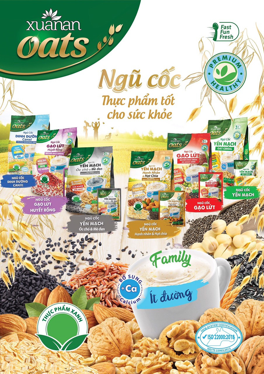 Hạt Yến Mạch Nguyên Cám Úc Xuân An [ko đường] Túi 5Kg (100% Australian Wholegrain Oats) (Giảm 25% Và Tặng Kèm 1 Hộp Yến Mạch Mật Ong 384G)