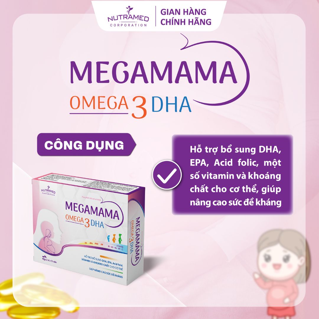 Viên uống Megamama hỗ trợ bổ sung vitamin và khoáng chất thiết yếu cho mẹ và bé (30 viên) - Nutramed