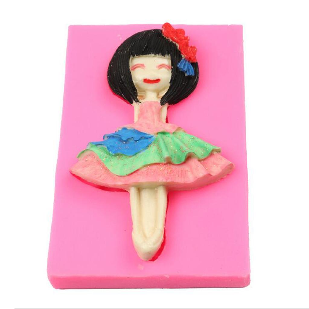 Silicone Cake Mold Fondant Mould Sugarcraft Decorating Baking Dancing Girl