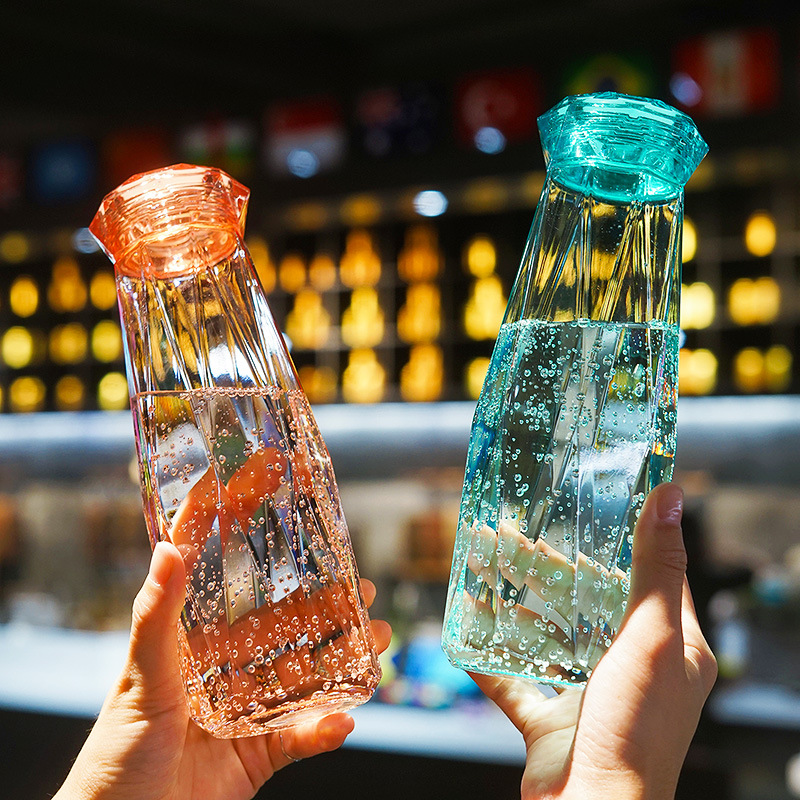 Bình Nước Thủy Tinh Kim Cương 500ml - Vàng