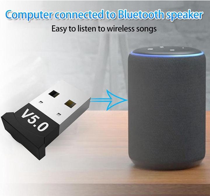 VINETTEAM USB Bluetooth 5.0 cho PC -USB Bluetooth Máy tính kết nối 20m - Hàng Nhập Khẩu