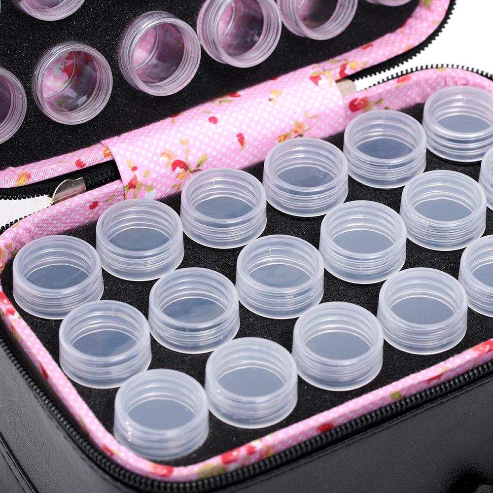 Hộp lưu trữ với 54 chai tròn lưu trữ phụ kiện, hột cườm, đồ nail