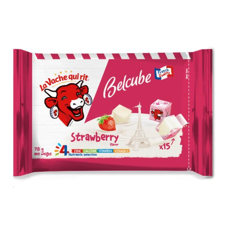 Combo 3 gói Phô Mai Vuông Belcube Vị Dâu Hỗ Trợ Hệ Miễn Dịch