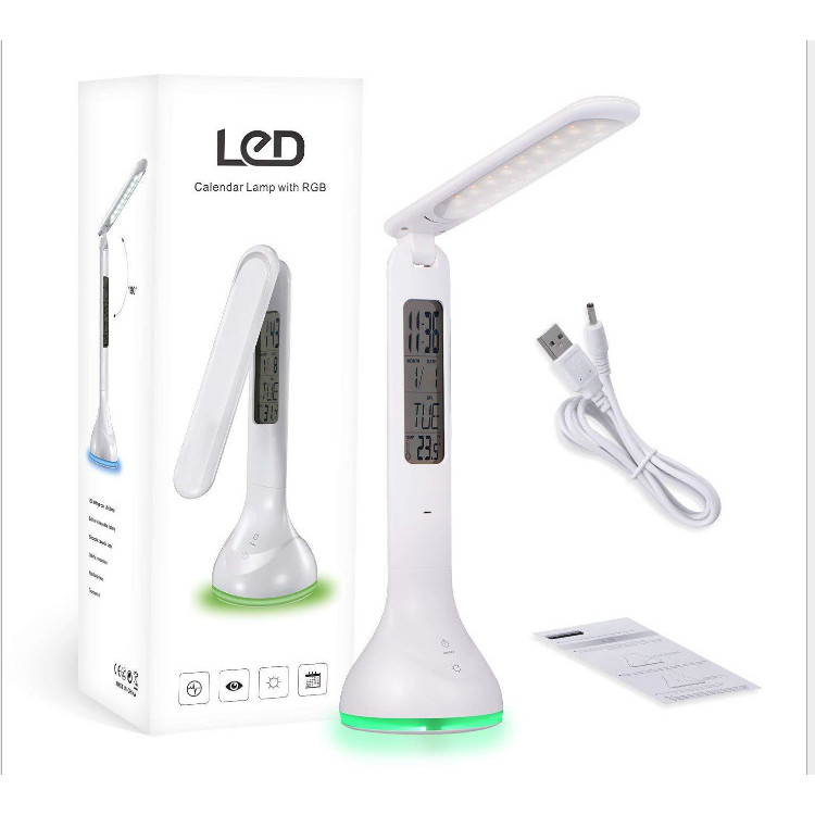 Đèn led siêu sáng để bàn học cảm ứng thông minh tích hợp đồng hồ đa năng- Giao màu ngẫu nhiên