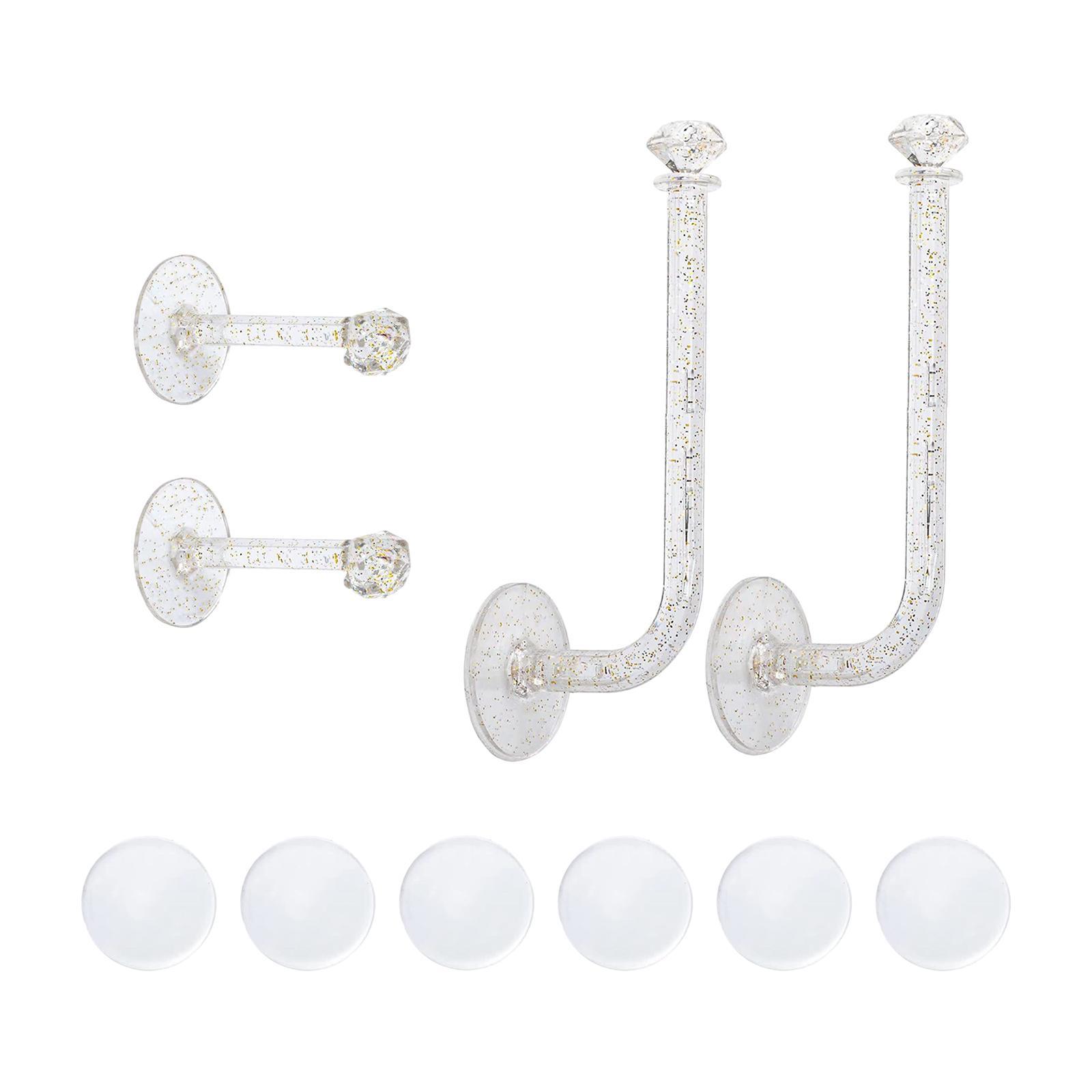 Hairpin Storage Rack Wall Mount Transparent Hook for Office Kitchen Bathroom