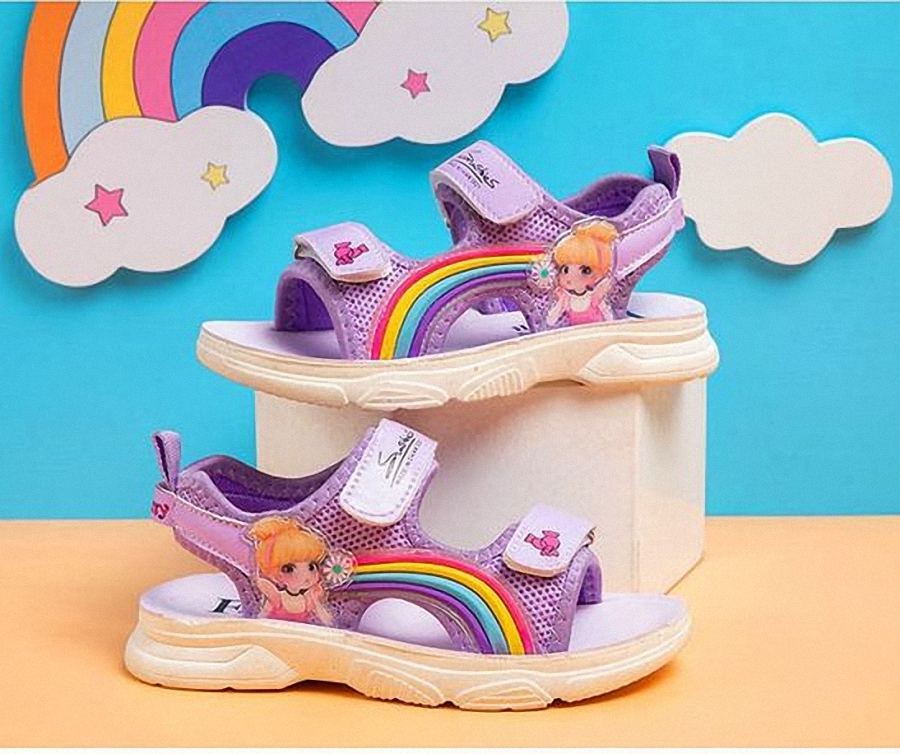 Sandal cho bé gái cầu vồng - giày đi học bé gái SD227