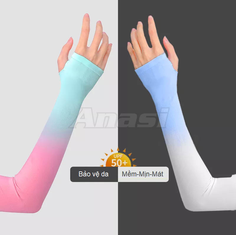 Găng tay chống nắng Anasi Ombre xỏ ngón cho nữ OB34 - Anasi Ombre Sun Protection Sleeves
