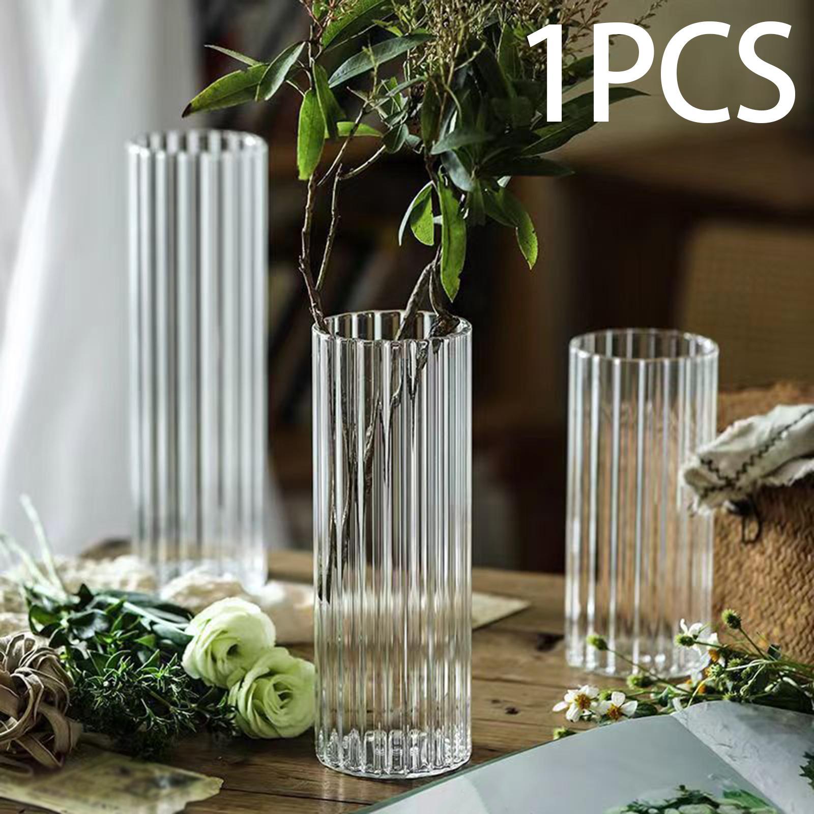 Glass Vases Glass Flower Vase Aesthetic Flowers Holder Dried Flower Container  Vase Terrarium Plant Holder for Dining Room Desktop