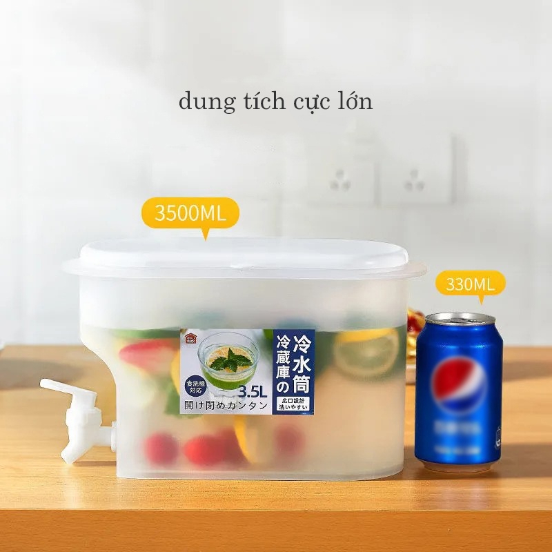 Bình Nước 3.5L Có Vòi Để Tủ Lạnh Cao Cấp,Đựng Nước Trái Cây Tiện Lợi Đa Năng Ngăn Nắp