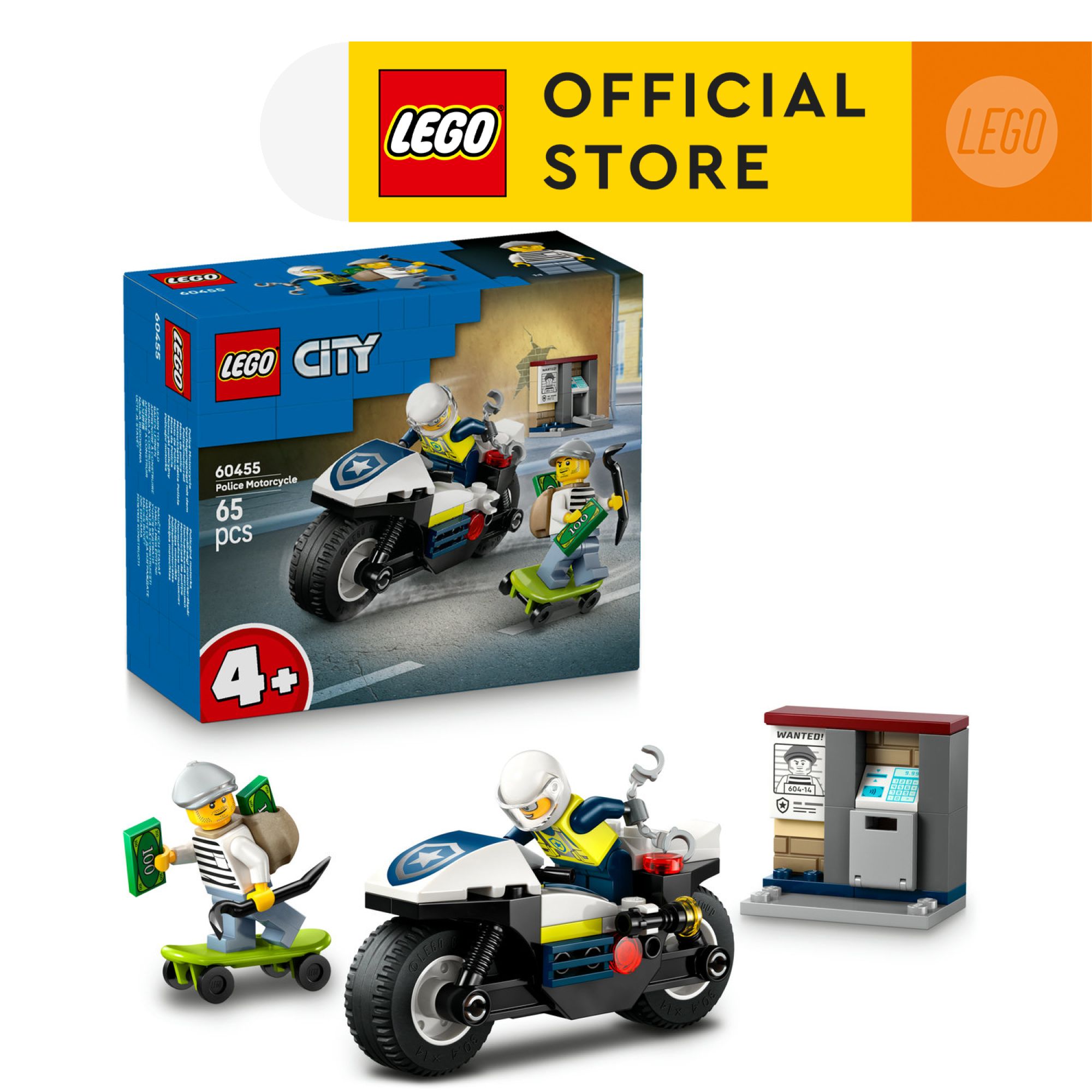 LEGO CITY 60455 Đồ Chơi Lắp Ráp Cuộc Đua Truy Bắt Cướp (65 chi tiết)