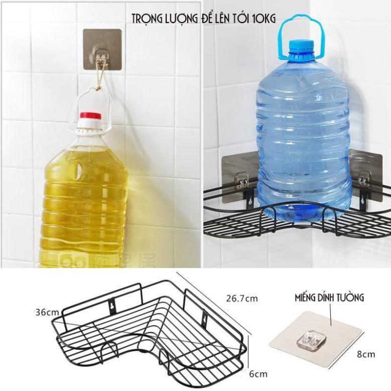 Kệ Góc Khung Sắt Treo Dán Tường Nhà Tắm Phòng Bếp Siêu Chắc - CH Hương Thị Miễn Phí Vận Chuyển