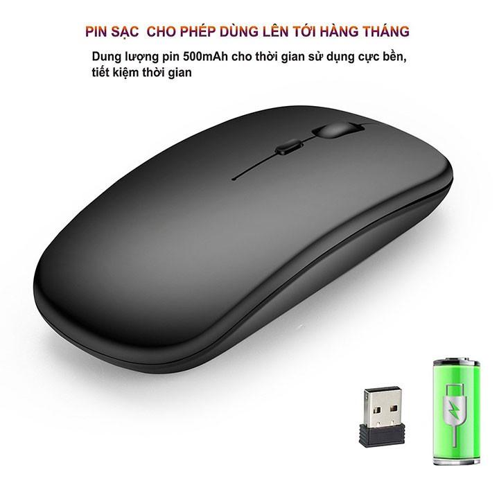 Chuột Bluetooth Không Dây PIX-LINK  P90A Wireless USB Tự Sạc Pin Siêu Mỏng, Chống Ồn - Hàng Chính Hãng