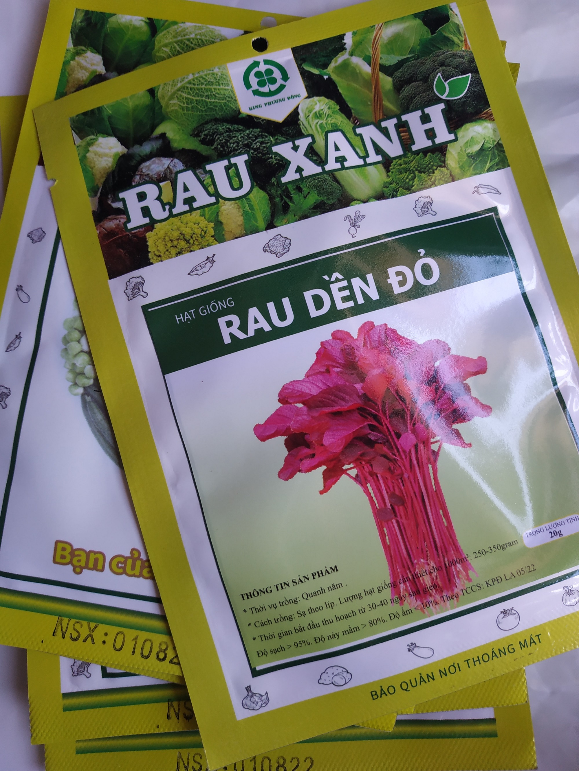 Combo 5 gói Hạt giống RAU DỀN ĐỎ - gói 20 gram