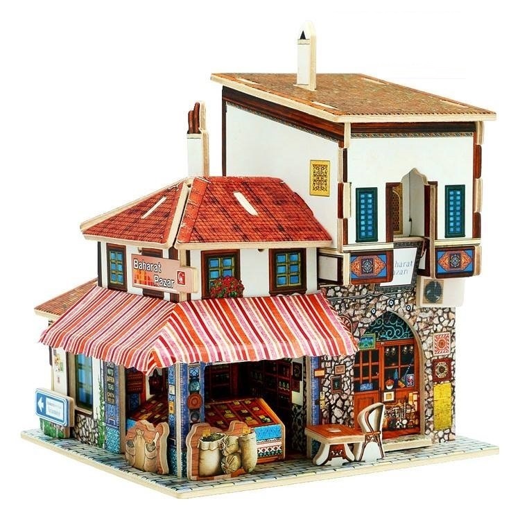 Đồ chơi lắp ráp gỗ 3D Mô hình URKEY SPICE MARKET F142