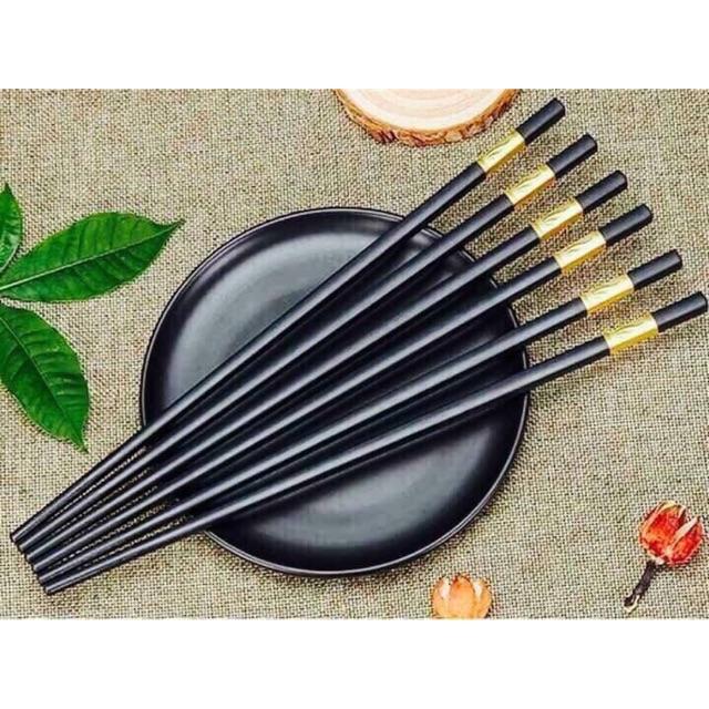 Bộ10 đôi đũa ăn hợp kim đầu bọc vàng