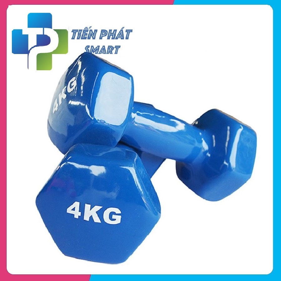 Bộ cặp tạ tay 4kg bọc cao su - Màu ngẫu nhiên
