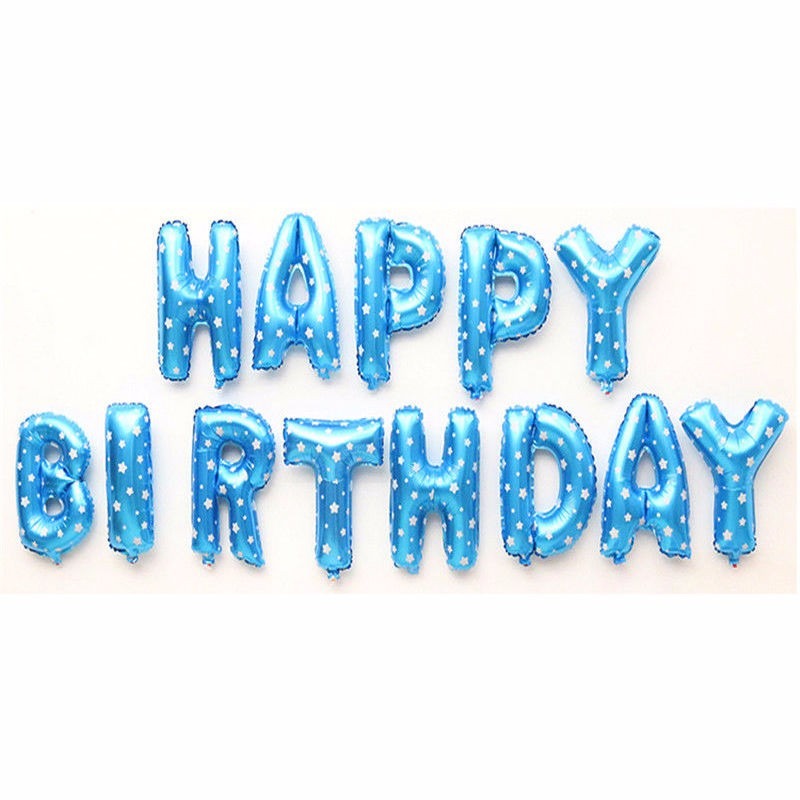 Bộ happy birthday bóng đủ chi tiết hình màu ngẫu nhiên