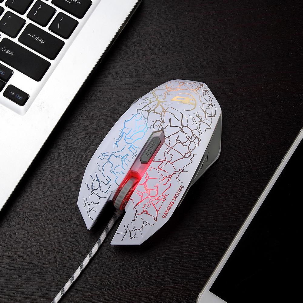 6D Optical Wired Gaming Mouse Game-level Optical Engine Colorful Breathing Light 4-gear Adjustable DPI Ergonomic Mouse