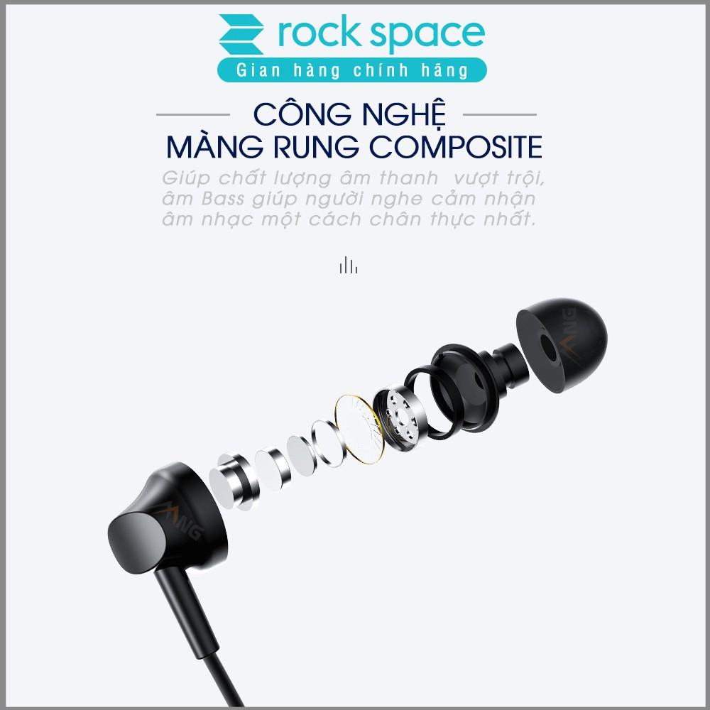 Tai nghe có dây Rockspace ES01 nhét tai dành cho samsung iphone máy tính có mic - Hàng chính hãng