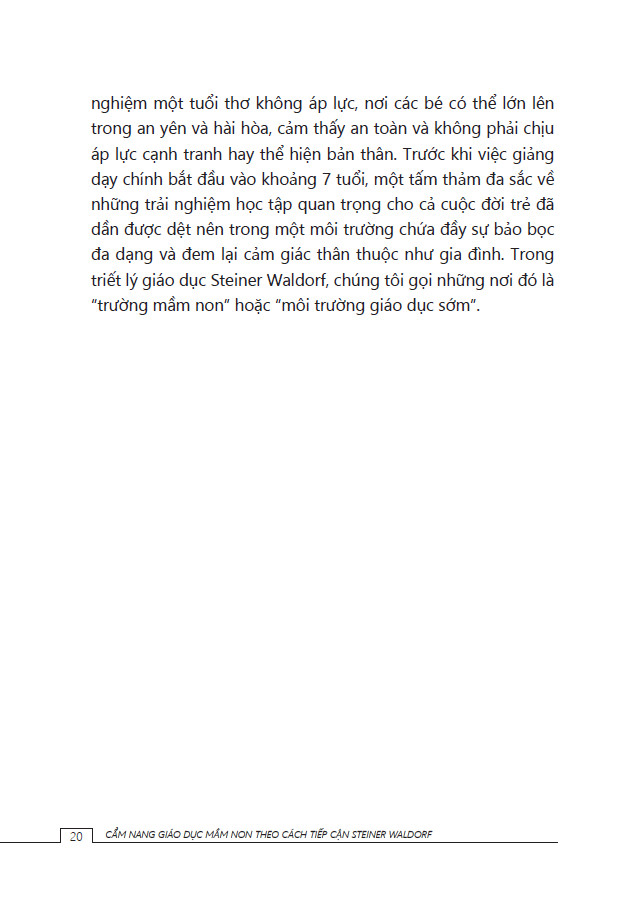 Sách Cẩm nang giáo dục mầm non theo cách tiếp cận Steiner Waldorf