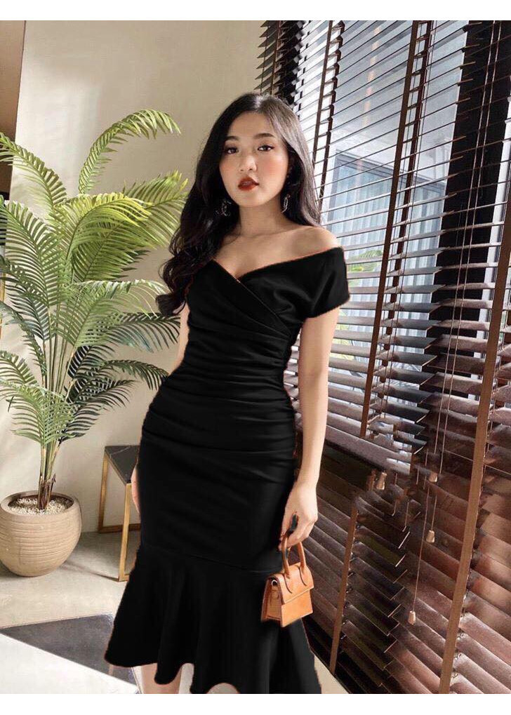 Đầm body cổ v đuôi cá sang trọng