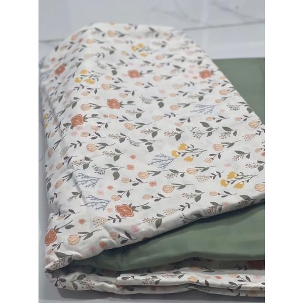 Bộ Chăn Ga Gối Cotton Living 100% Cotton Hàng Nhập Khẩu Cao Cấp 4 Món Hoa Nhí