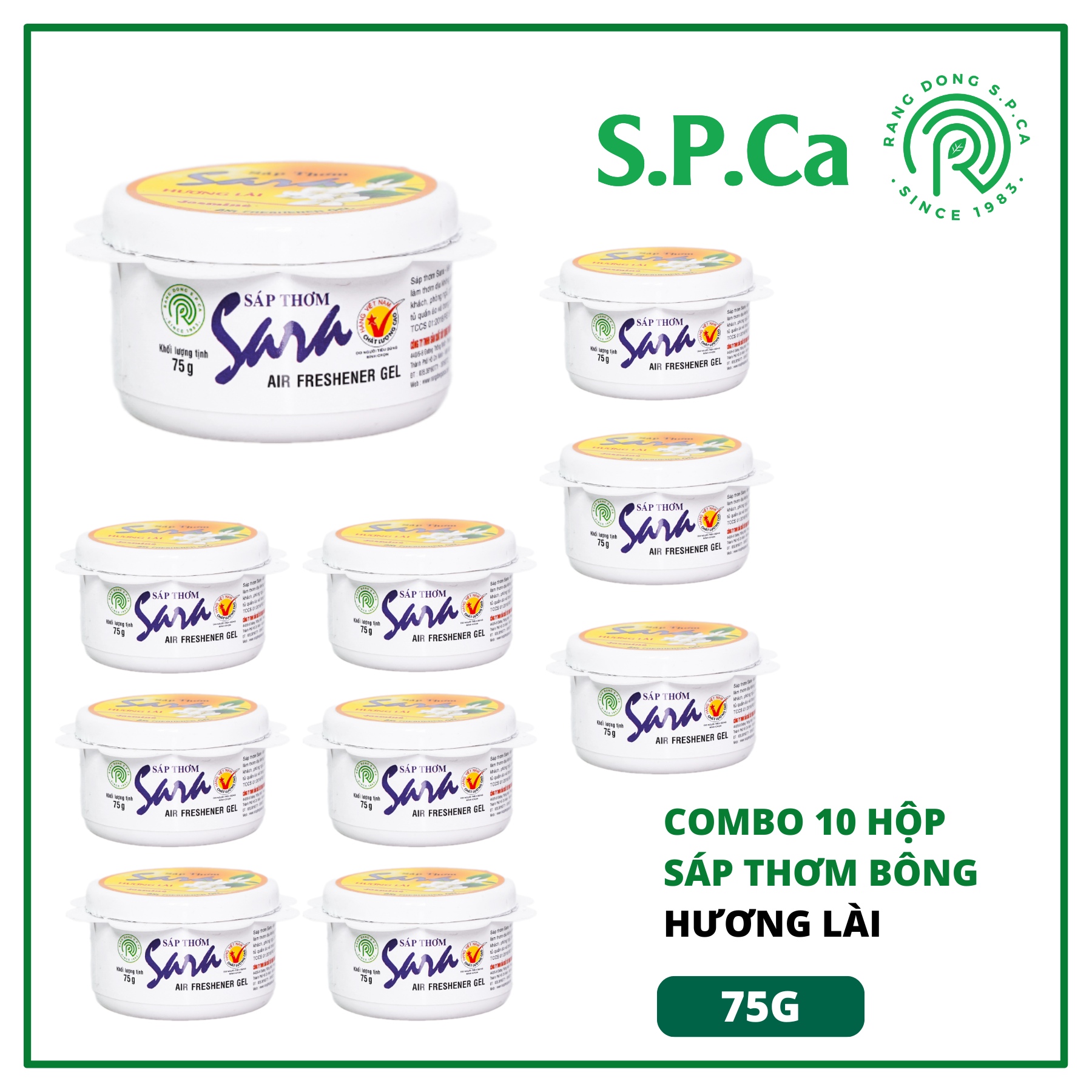 Combo 10 sáp thơm bông Sara 75g tỏa hương nhanh đánh bay mùi lưu hương từ 10 đến 12 ngày