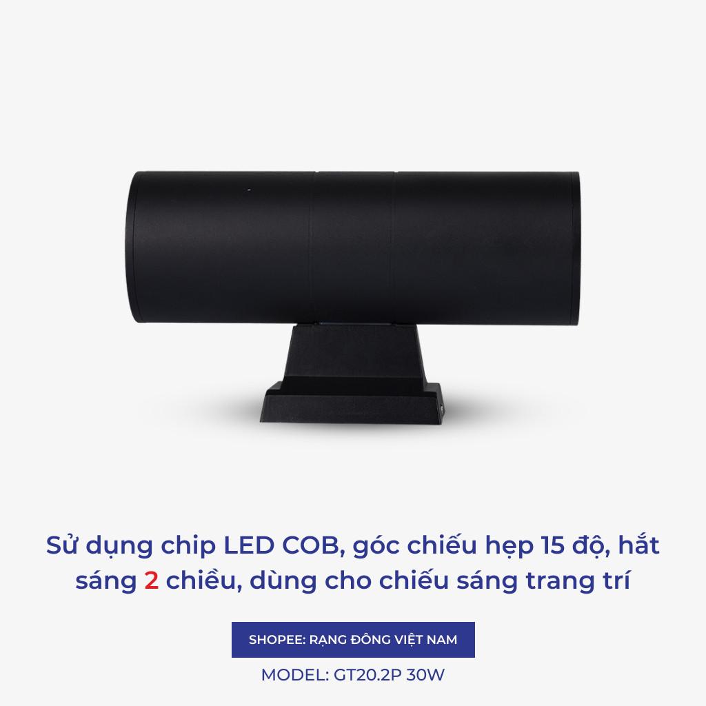 Đèn Hắt Tường Chống Nước Rạng Đông Treo Cầu Thang Ngoài Trời Gắn Tường Trang Trí 20w 30w IP65  Model GT20 - 30w (hắt 2 chiều)